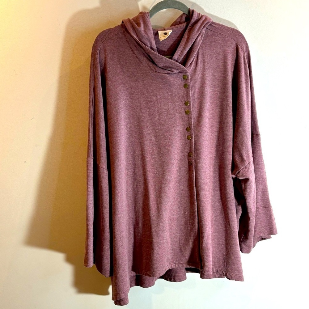 ROCK & PRAIRIE CLOTHING Sz 1 (vanity) Snap Closure Rayon Bamboo Hooded Jacket